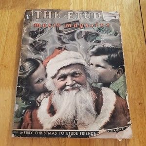 The Etude Magazine December 1939 Vintage Sheet Music Poor Condition Christmas